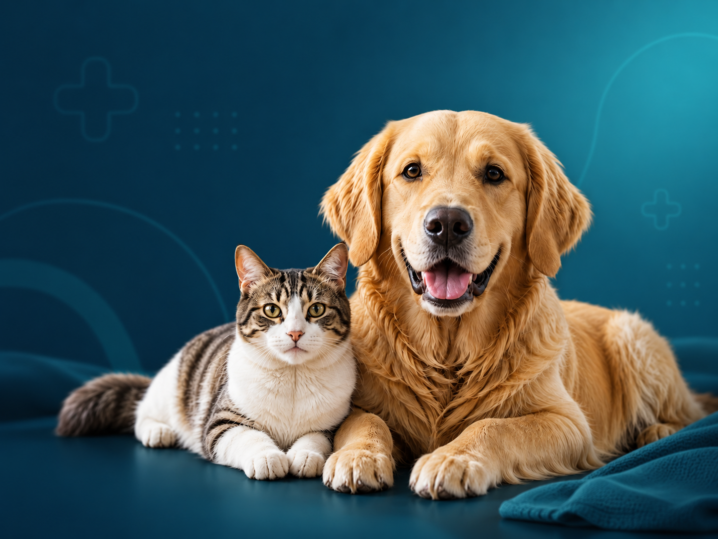 Cão e gato saudáveis